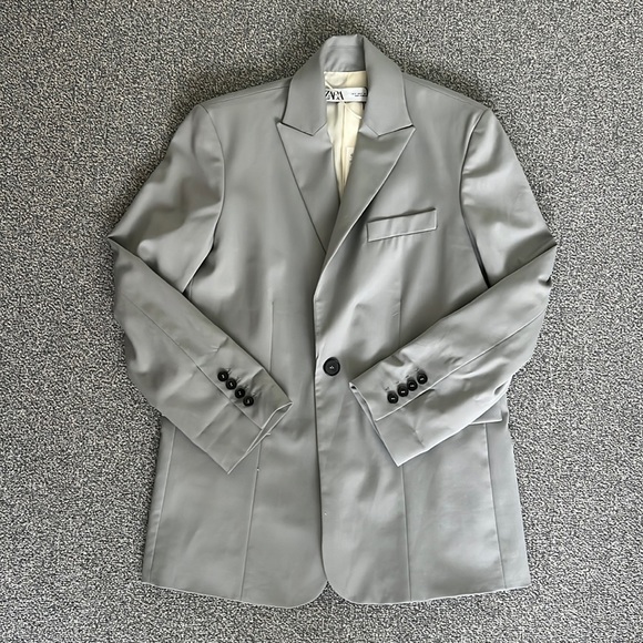 Zara Jackets & Coats Zara Grey Oversized Blazer Poshmark